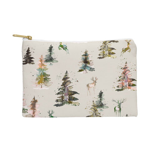 Ninola Design Deers and trees forest Beige Pouch