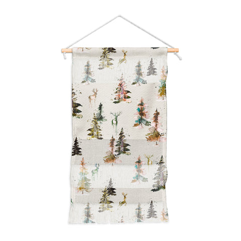 Ninola Design Deers and trees forest Beige Wall Hanging Portrait
