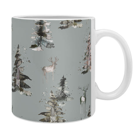 Ninola Design Deers and trees forest Gray Coffee Mug