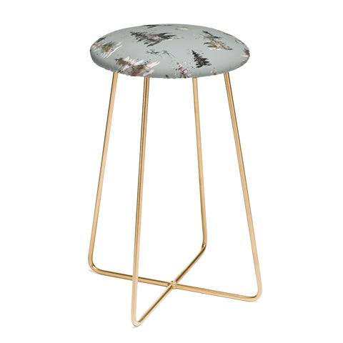 Ninola Design Deers and trees forest Gray Counter Stool