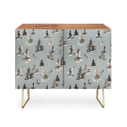 Ninola Design Deers and trees forest Gray Credenza