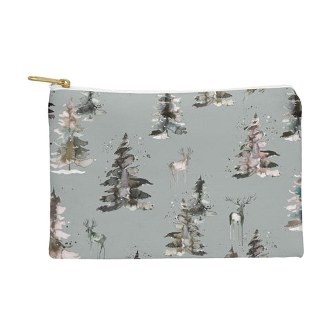 Ninola Design Deers and trees forest Gray Pouch