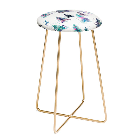 Ninola Design Deers and trees forest Pastel Counter Stool