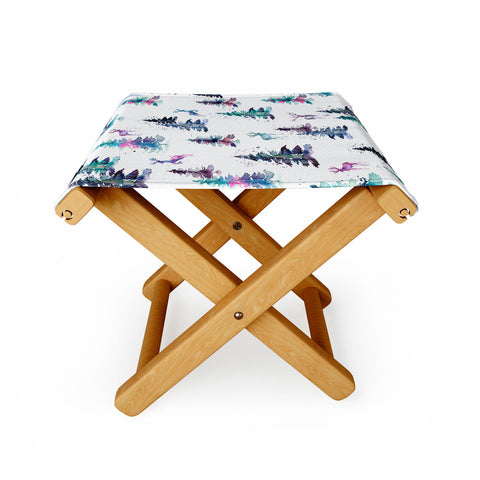 Ninola Design Deers and trees forest Pastel Folding Stool