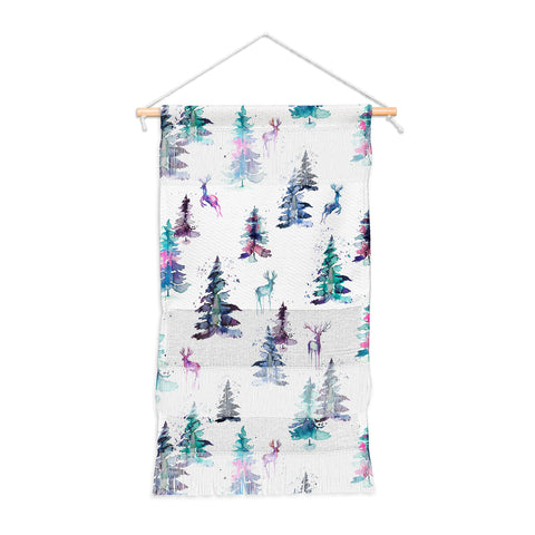 Ninola Design Deers and trees forest Pastel Wall Hanging Portrait
