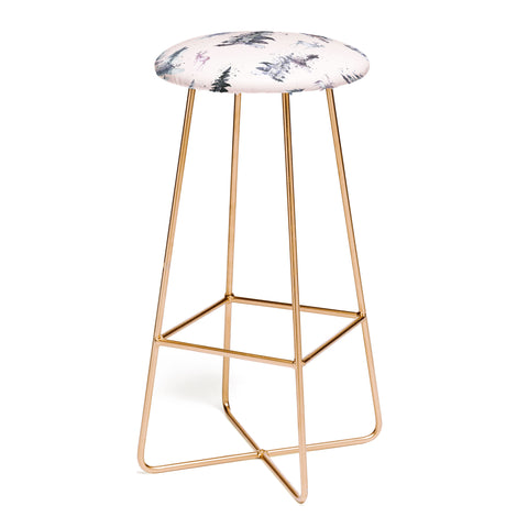 Ninola Design Deers and trees forest Pink Bar Stool