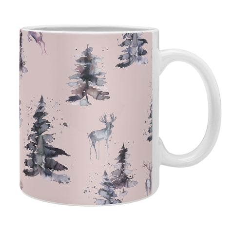 Ninola Design Deers and trees forest Pink Coffee Mug