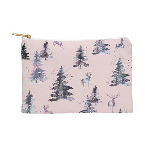 Ninola Design Deers and trees forest Pink Pouch