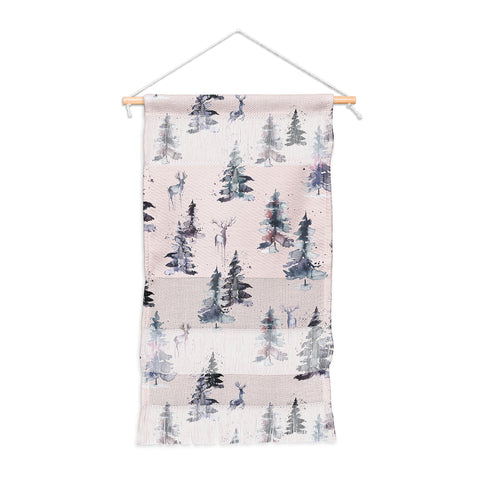 Ninola Design Deers and trees forest Pink Wall Hanging Portrait