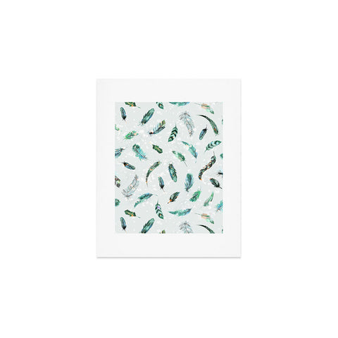 Ninola Design Delicate feathers soft green Art Print