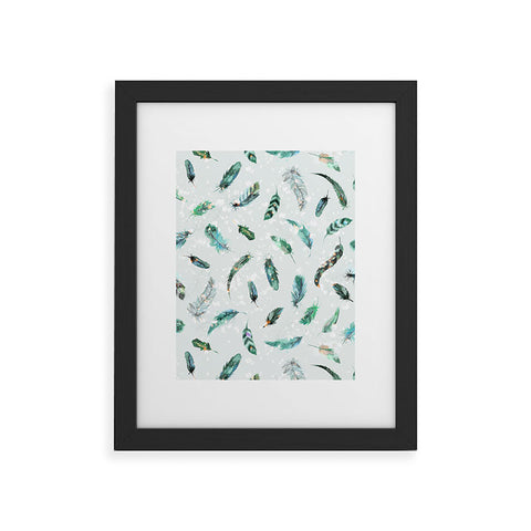 Ninola Design Delicate feathers soft green Framed Art Print