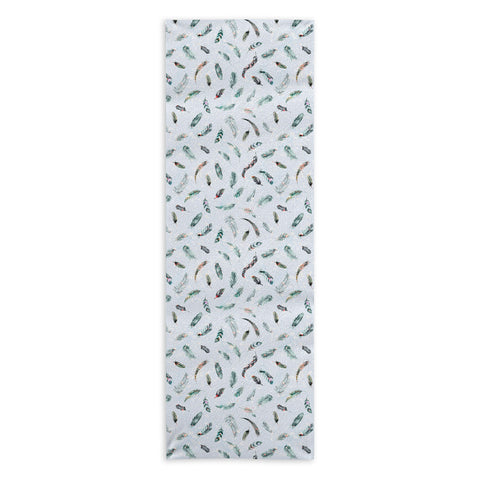 Ninola Design Delicate light feathers blue Yoga Towel