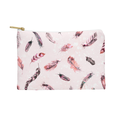 Ninola Design Delicate light soft feathers pink Pouch