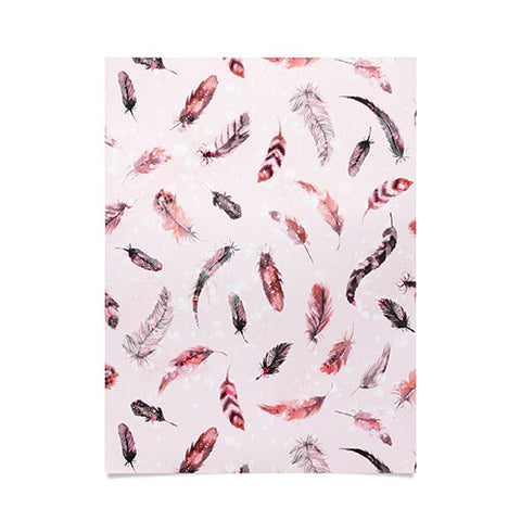 Ninola Design Delicate light soft feathers pink Poster