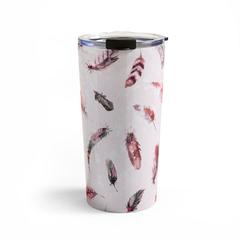 Ninola Design Delicate light soft feathers pink Travel Mug