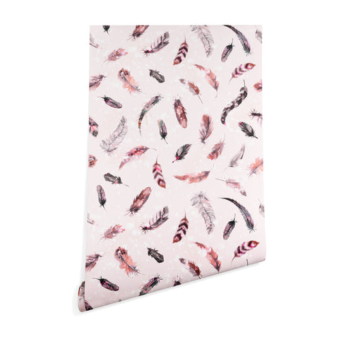 Ninola Design Delicate light soft feathers pink Wallpaper