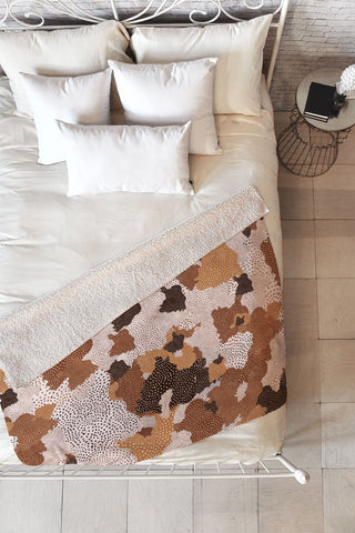 Ninola Design Desert dunes Terracota Fleece Throw Blanket