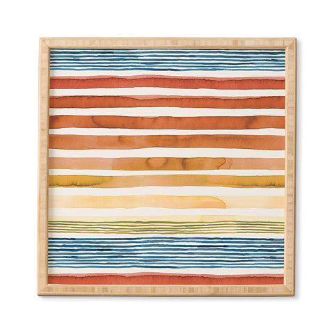 Ninola Design Desert sunset stripes Framed Wall Art