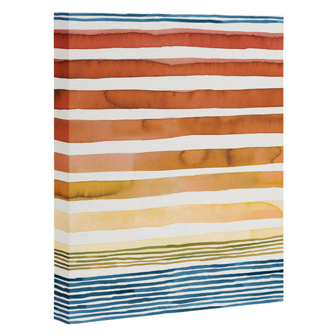 Ninola Design Desert sunset stripes Art Canvas