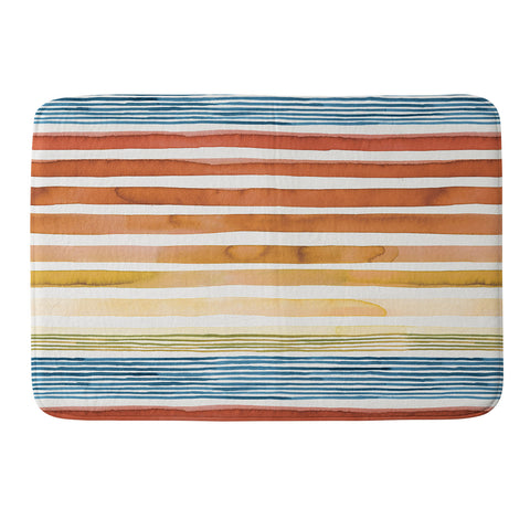 Ninola Design Desert sunset stripes Memory Foam Bath Mat