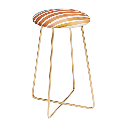 Ninola Design Desert sunset stripes Counter Stool