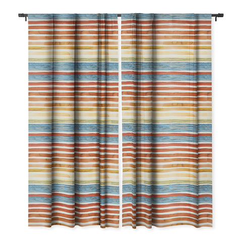 Ninola Design Desert sunset stripes Blackout Window Curtain