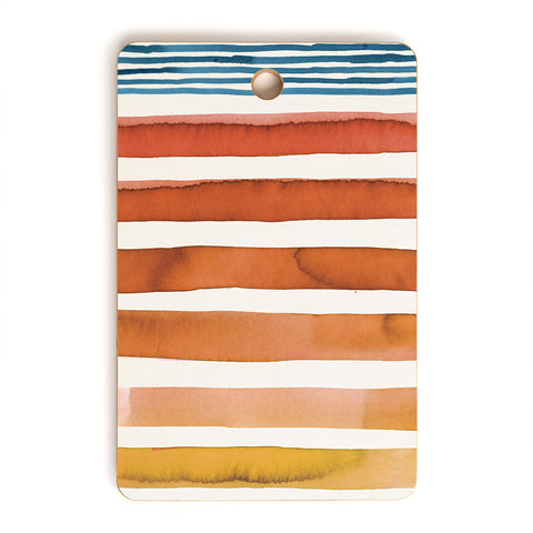 Ninola Design Desert sunset stripes Cutting Board Rectangle
