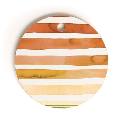 Ninola Design Desert sunset stripes Cutting Board Round