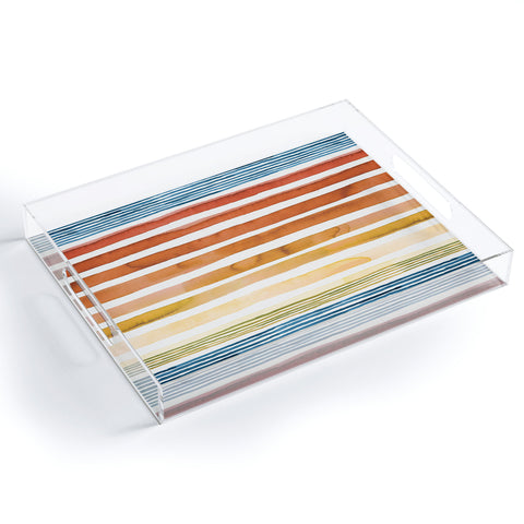 Ninola Design Desert sunset stripes Acrylic Tray