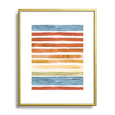 Ninola Design Desert sunset stripes Metal Framed Art Print