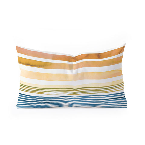 Ninola Design Desert sunset stripes Oblong Throw Pillow
