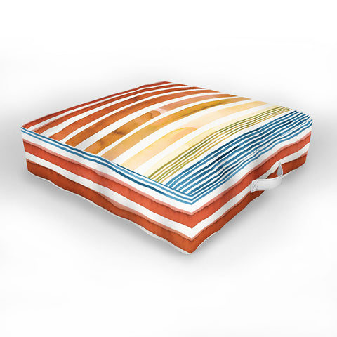 Ninola Design Desert sunset stripes Outdoor Floor Cushion