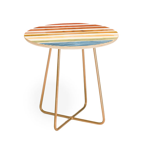 Ninola Design Desert sunset stripes Round Side Table