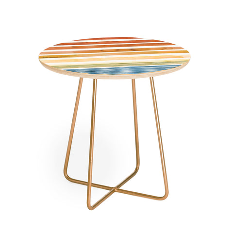 Ninola Design Desert sunset stripes Round Side Table