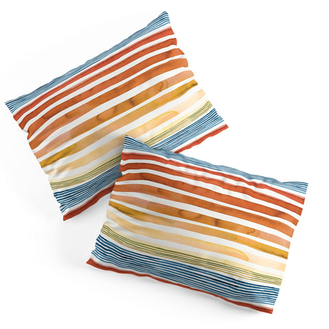Ninola Design Desert sunset stripes Pillow Shams