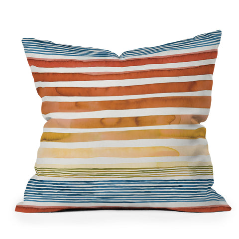Ninola Design Desert sunset stripes Throw Pillow