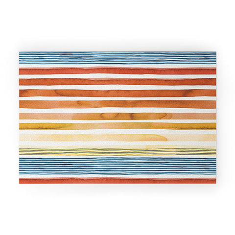 Ninola Design Desert sunset stripes Welcome Mat