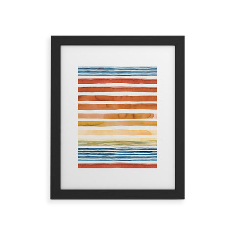 Ninola Design Desert sunset stripes Framed Art Print