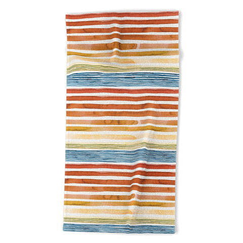 Ninola Design Desert sunset stripes Beach Towel