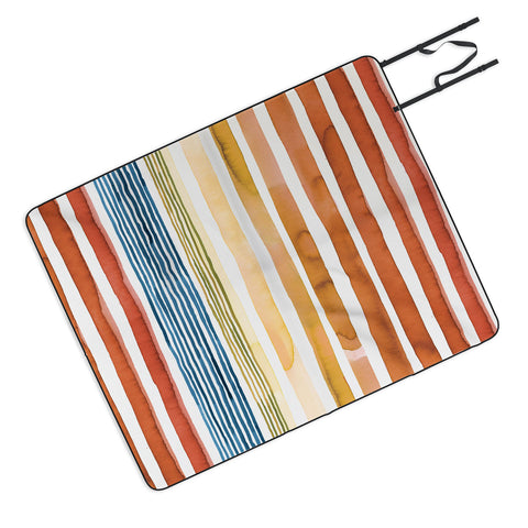 Ninola Design Desert sunset stripes Picnic Blanket