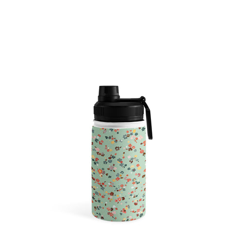 Ninola Design Ditsy flowers Green Water Bottle