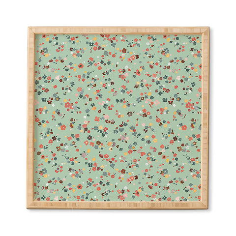 Ninola Design Ditsy flowers Green Framed Wall Art