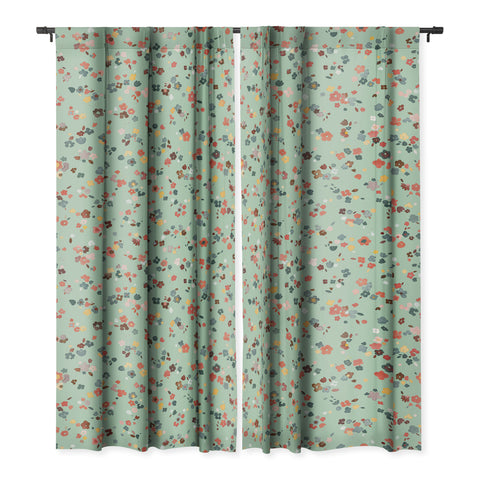 Ninola Design Ditsy flowers Green Blackout Non Repeat