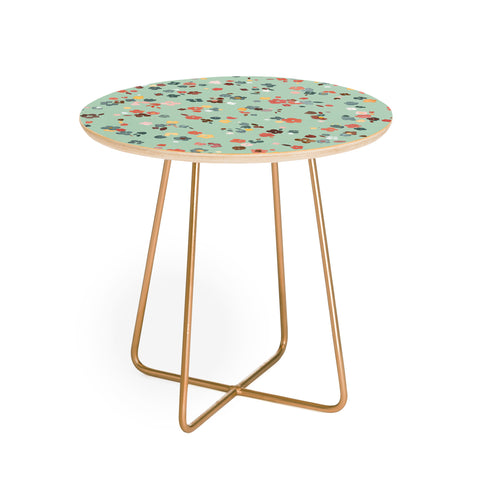 Ninola Design Ditsy flowers Green Round Side Table