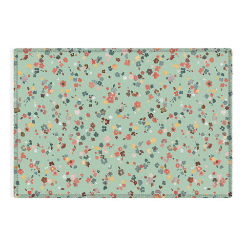 Ninola Design Ditsy flowers Green Outdoor Rug
