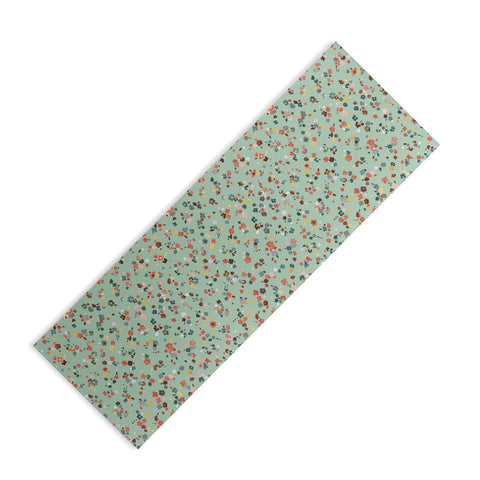 Ninola Design Ditsy flowers Green Yoga Mat