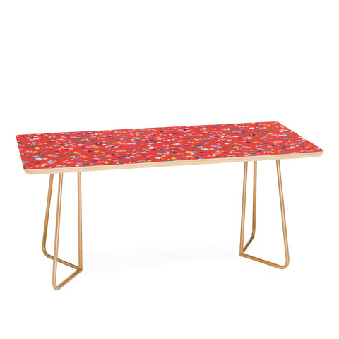 Ninola Design Ditsy modern flowers Red Coffee Table