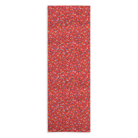 Ninola Design Ditsy modern flowers Red Yoga Towel