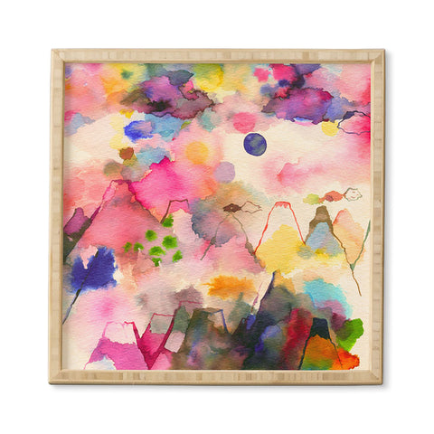 Ninola Design Dreamy imaginary mountains landscape Framed Wall Art