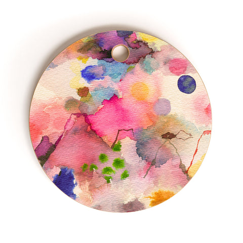 Ninola Design Dreamy imaginary mountains landscape Cutting Board Round